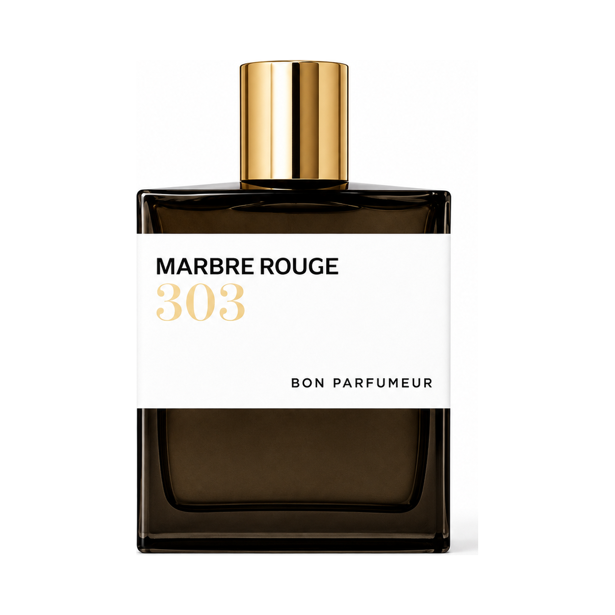 303 Marbre Rouge de Bon Parfumeur, extrait de parfum 100 ml, flacon de face sur fond blanc.