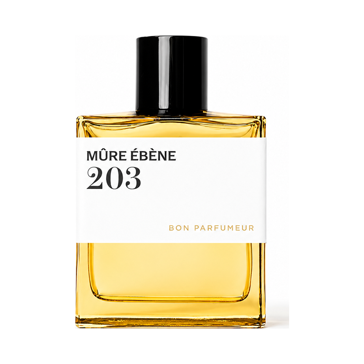 203 Mûre Ébène de Bon Parfumeur, eau de parfum 100 ml, flacon de face sur fond blanc.
