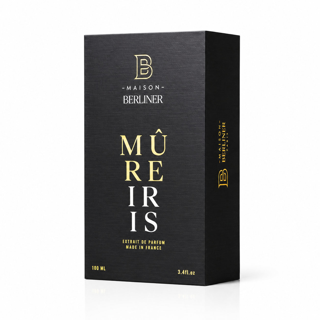 Boîte Mure iris Maison Berliner Extrait de Parfum sur fond blanc