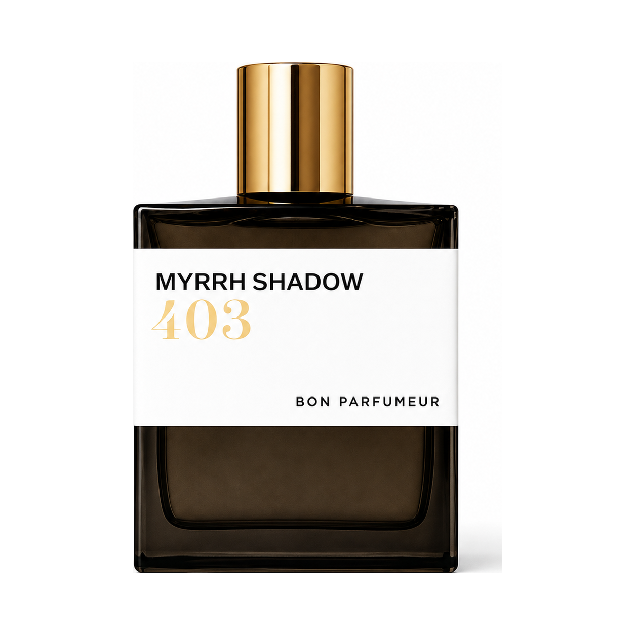 403 Myrrh Shadow de Bon Parfumeur, extrait de parfum 100 ml, flacon de face sur fond blanc.