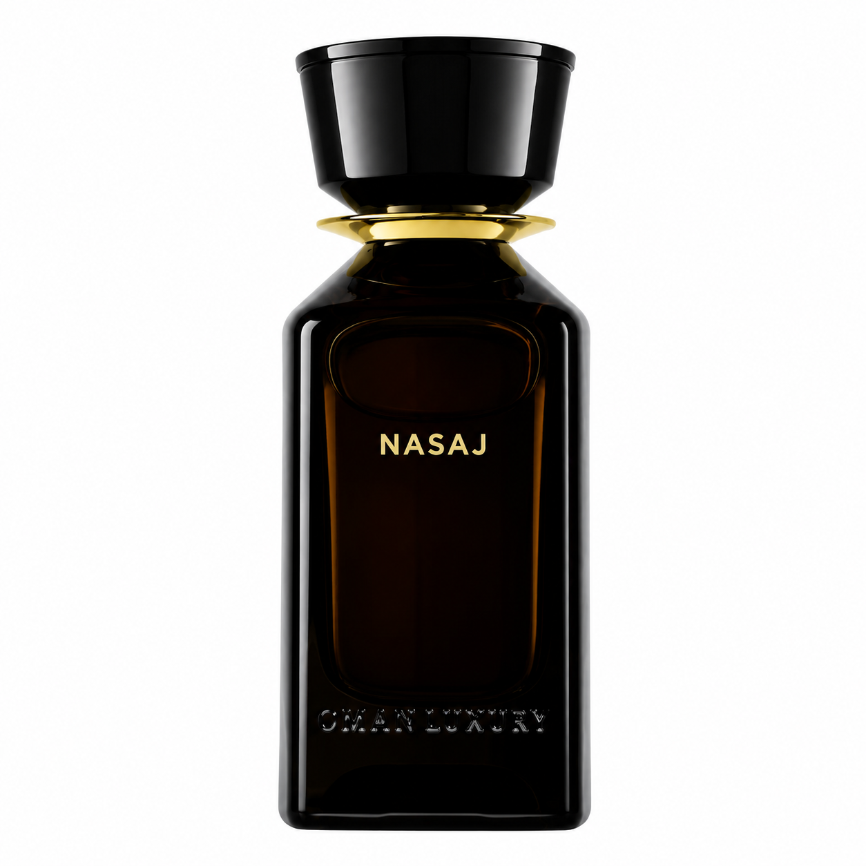 Nasaj by Oman Luxury flacon de parfum sur fond blanc