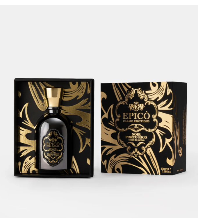 Noir Porto Rico d'Epicò, extrait de parfum ambré liquoreux de 100 ml.