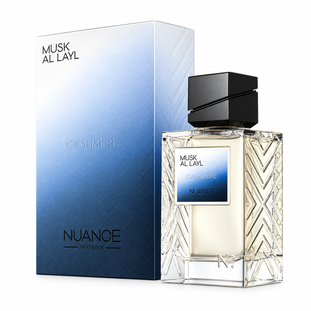 Coffret et flacon de l'eau de parfum Musk Al Layl 100 ml, Nuance Parfums