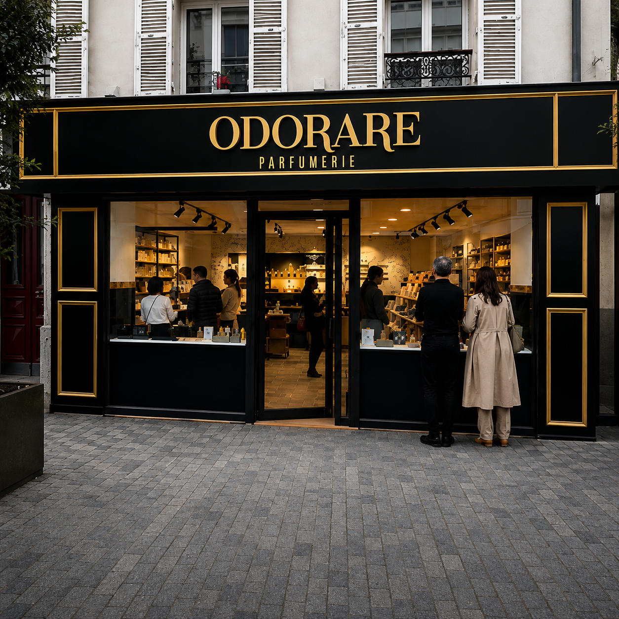 Façade de la parfumerie Odorare à Bois-Colombes