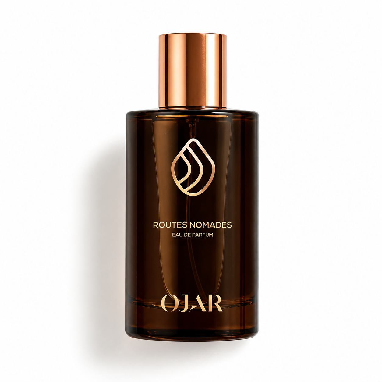 Routes Nomades d'OJAR, eau de parfum 100 ml, flacon de face sur fond blanc.