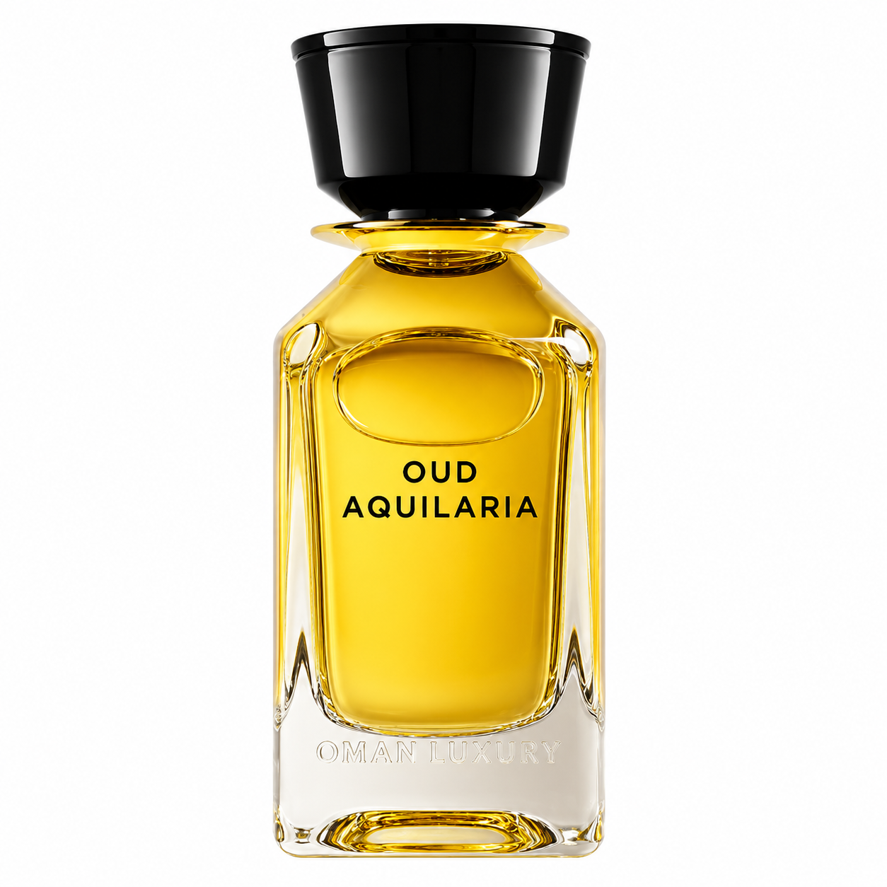 Oud Aquilaria by Oman Luxury flacon de parfum sur fond blanc