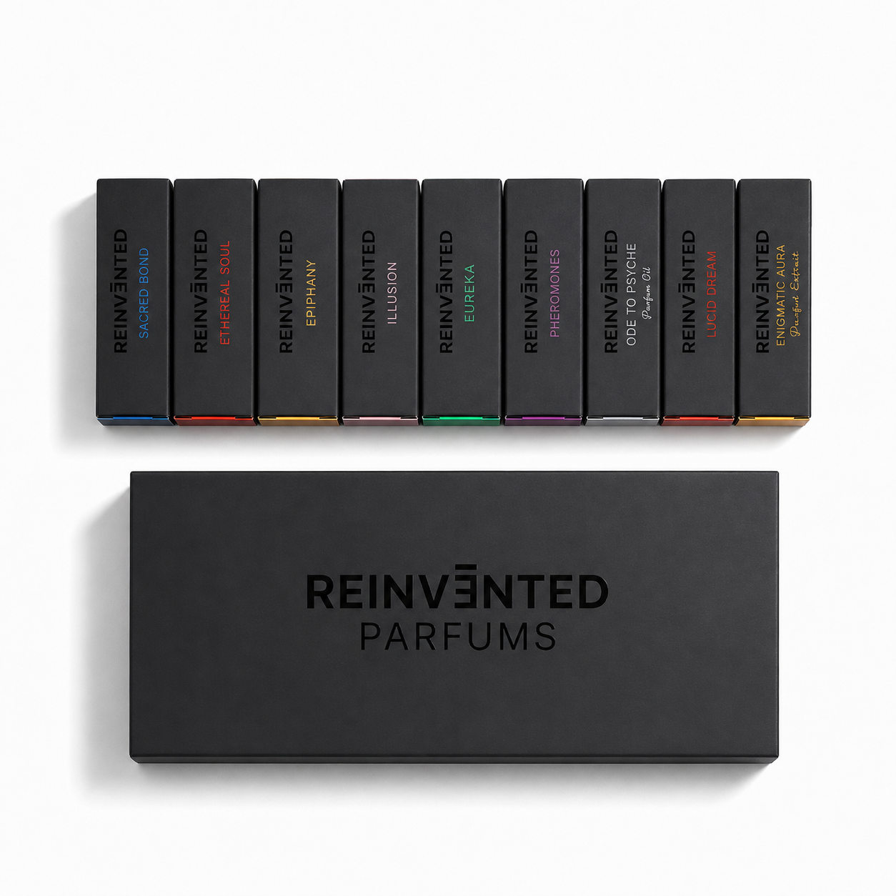 Coffret découverte Reinvented Parfums avec collection d'extraits de parfum