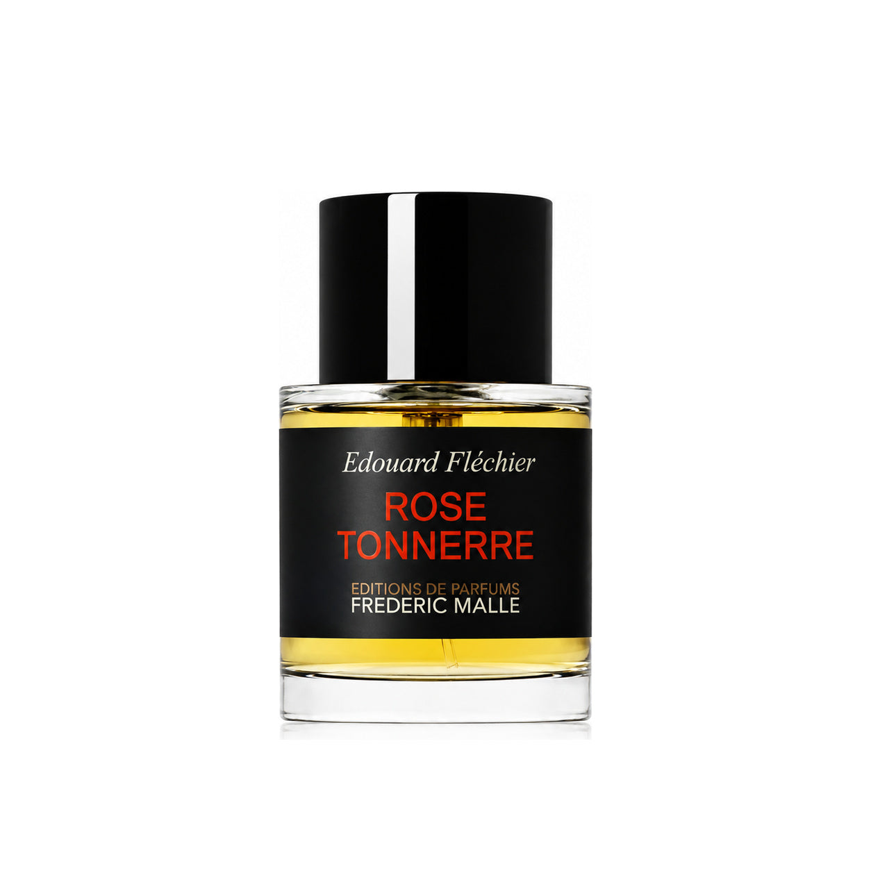 Rose Tonnerre de Frédéric Malle, eau de parfum 50 ml, flacon de face sur fond blanc.