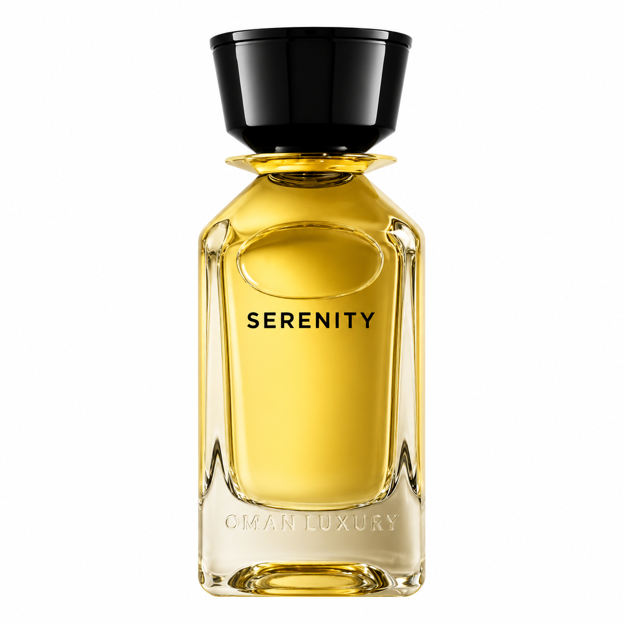 Serenity by Oman Luxury flacon de parfum sur fond blanc