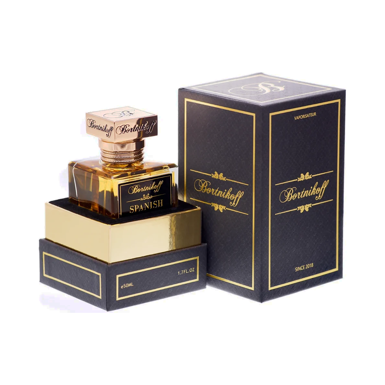 Flacon et coffret d'extrait de parfum Bortnikoff Spanish Honey 50 ml