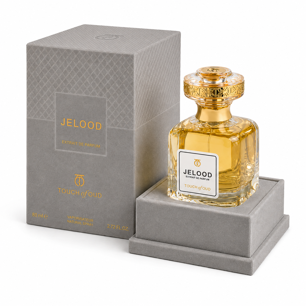 Parfum Jelood Touch of Oud extrait de parfum 80 ml – flacon avec boîte et coffret gris