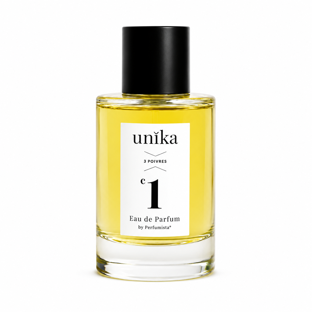 3 Poivres d'UNIKA, eau de parfum 100 ml, flacon de face sur fond blanc.