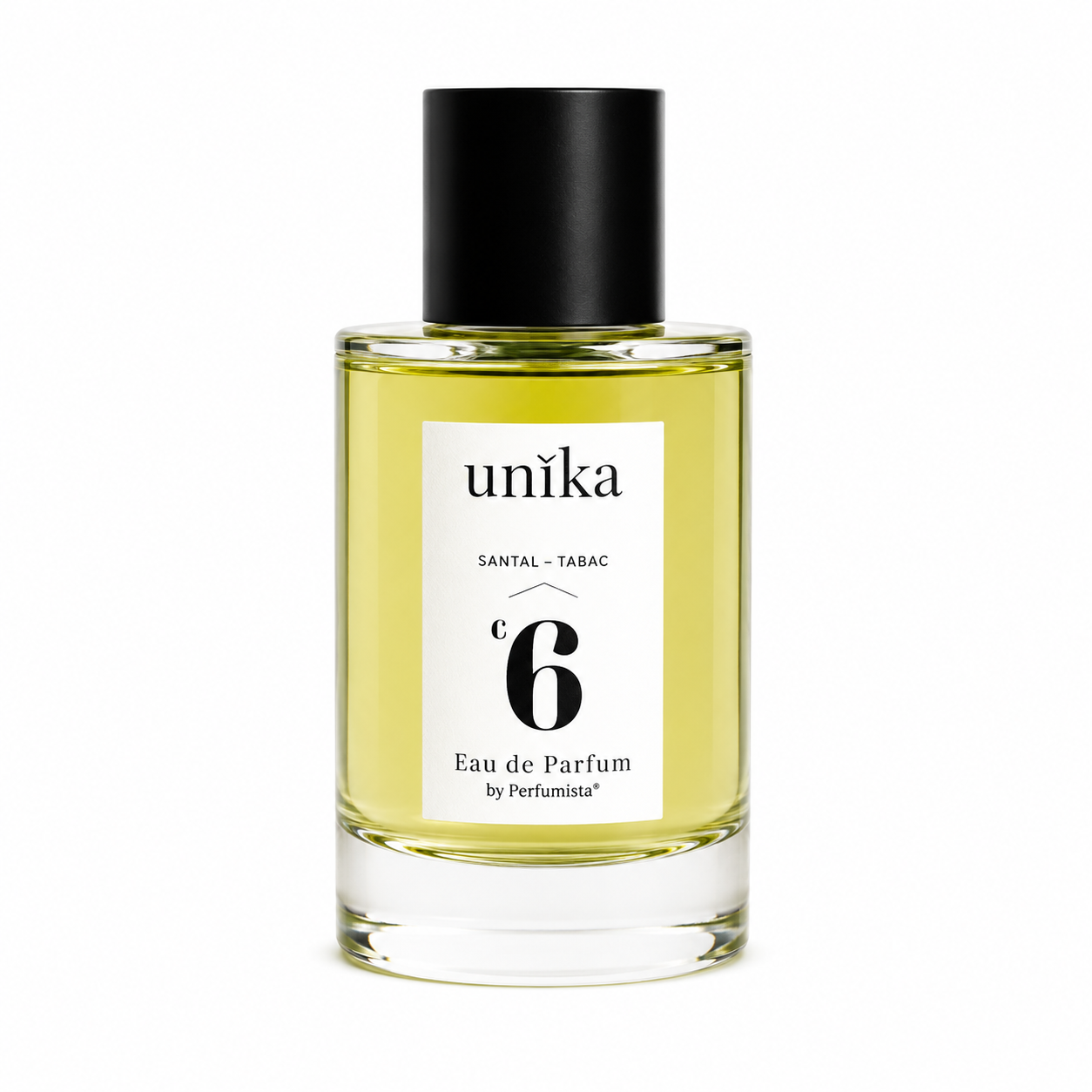 Santal Tabac d'UNIKA, eau de parfum 100 ml, flacon de face sur fond blanc.