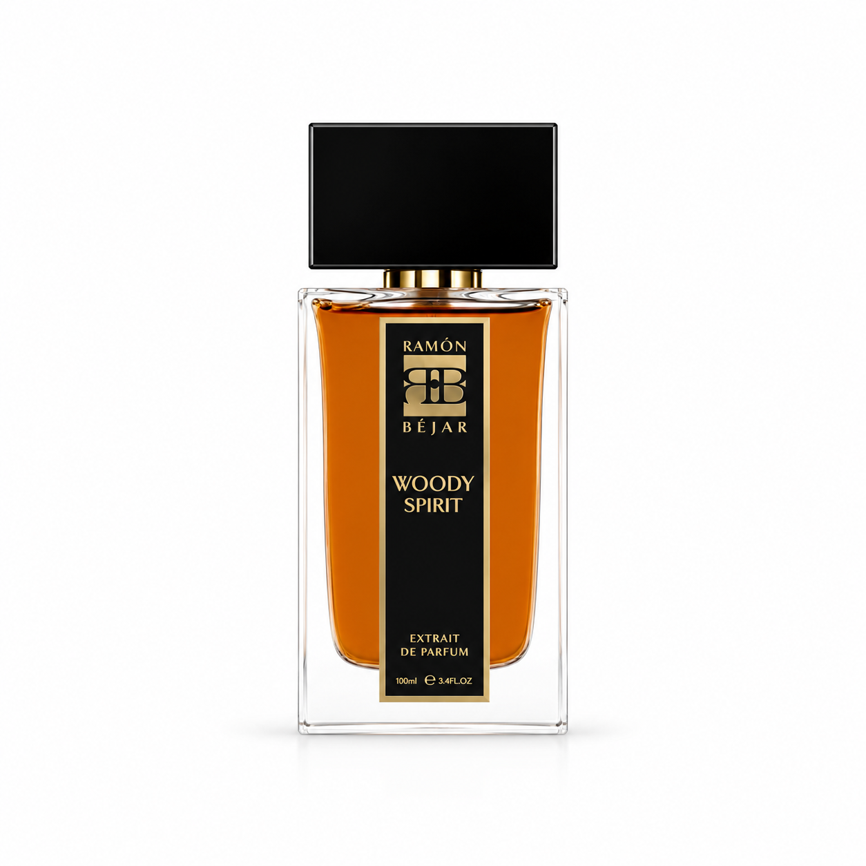 Woody Spirit Ramón Béjar extrait de parfum 100 ml sur fond blanc